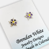 Earrings - Fancy Columbine with Amethyst