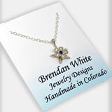 Necklace - Columbine with Blue Sapphire