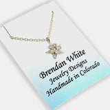 Necklace - Columbine with Swiss Blue Topaz