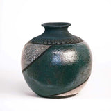 Raku Vase - Spiral Moon Jar