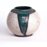 Raku Vase - Crackle Moon Jar