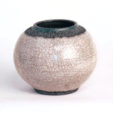 Raku Vase - Crackle Moon Jar