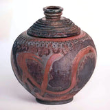 Raku Vase - Lidded Moon Jar