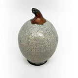 Raku - White Crackle Acorn