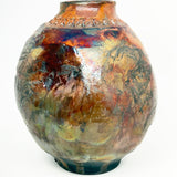 Raku Vase - Contorted Copper