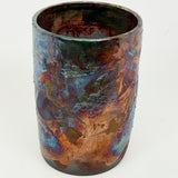 Raku Vase - Copper Cylinder Small