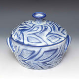 Casserole with Handles - blue and white