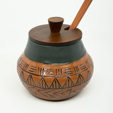 Lidded Jar - Brown and Black