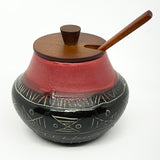 Lidded Jar - Red and Black