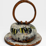 Lidded Dish, sm - bees
