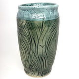 Vase, Carved - Denim