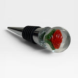 Wine Stopper - flower, red