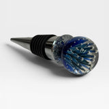 Wine Stopper - sea anemone, blue