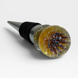Wine Stopper - sea anemone, gold and purple