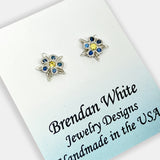 Earrings - Fancy Columbine with Blue Sapphire