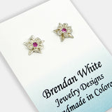 Earrings -  Columbine with Pink Sapphire