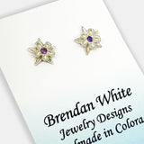 Earrings - Columbine with Amethyst