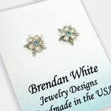 Earrings - Columbine with Swiss Blue Topaz