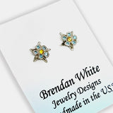 Earrings - Fancy Columbine with Swiss Blue Topaz