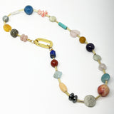 Necklace - party down gem confetti
