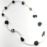 Necklace - fancy macaroni black