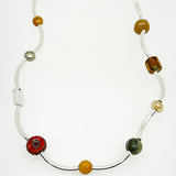 Necklace - fancy macaroni warm tones