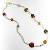 Necklace - fancy macaroni warm tones