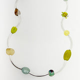 Necklace - fancy macaroni cool tones