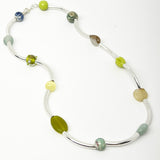 Necklace - fancy macaroni cool tones