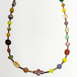 Necklace - party down in brown mini