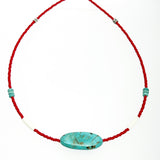 Necklace - turquoise and bone