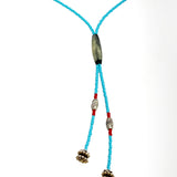 Necklace - bolo tie in teal