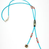 Necklace - bolo tie in teal