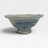 Berry Bowl - Colman's White with Blue Brush