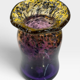 Vase - Amber and Purple with Wavy Lip