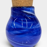 Jar with Cork Lid - blue swirl