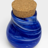 Jar with Cork Lid - blue swirl