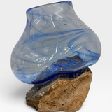 Glass on Rocks 5 - Clear Blue Swirl Vessel