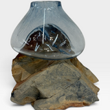 Glass on Rocks 8 - Clear Blue Vessel