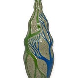 Vase - sgraffito trees, blue and green