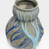 Vase - sgraffito trees, blues