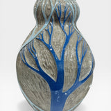 Vase - sgraffito trees, blues