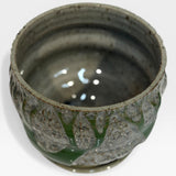 Planter, med - sgraffito green trees