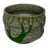 Planter, med - sgraffito green trees