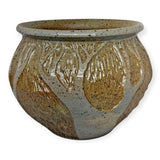 Planter, lg - sgraffito white trees