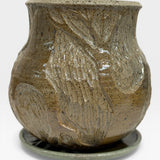 Planter, lg - nude sgraffito trees