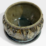 Planter, SM - iron moss sgraffito trees