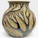 Vase - sgraffito trees, speckled brown