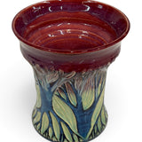 Vase - sgraffito trees, multicolor 2