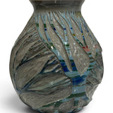 Vase - sgraffito trees, marbled